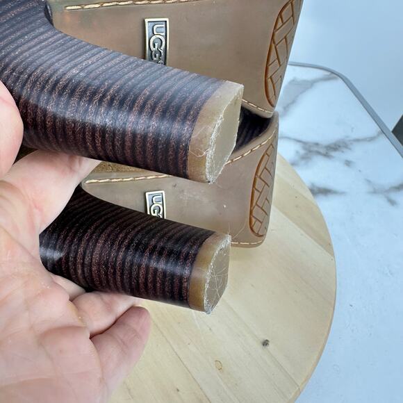 UGG Australia Dandylion Nubuck Leather Chestnut Brown Boots Shoes US 9.5 EU 40.5 - Picture 10 of 14